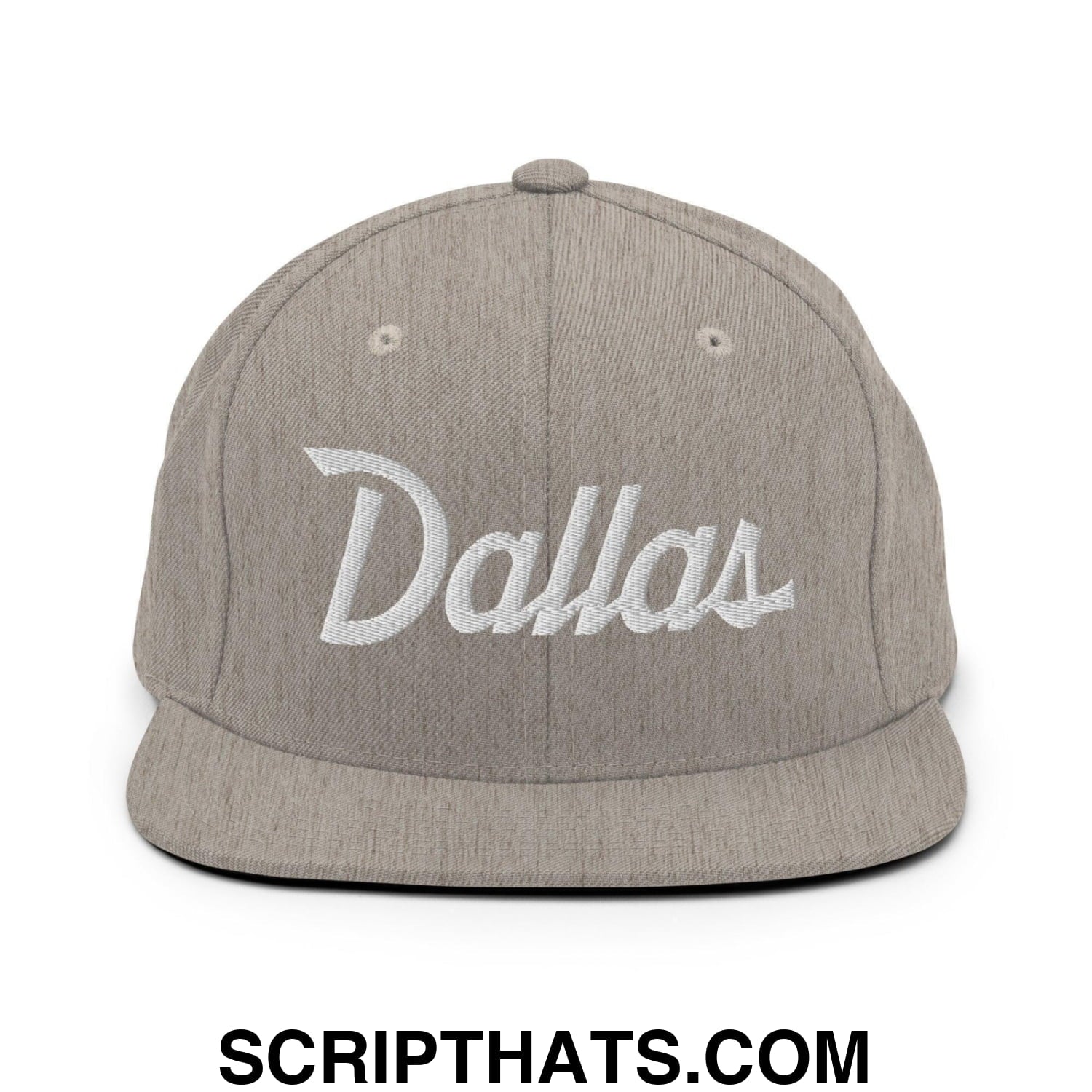 Dallas Script Snapback Hat Heather Grey
