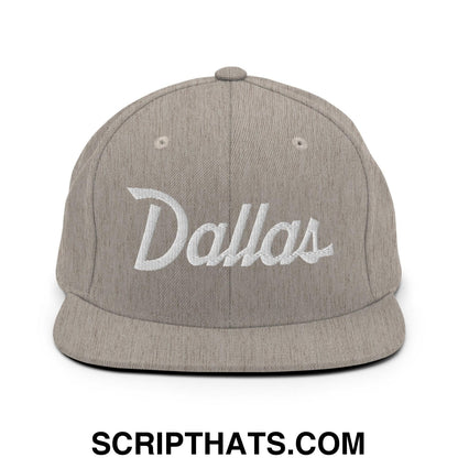 Dallas Script Snapback Hat Heather Grey