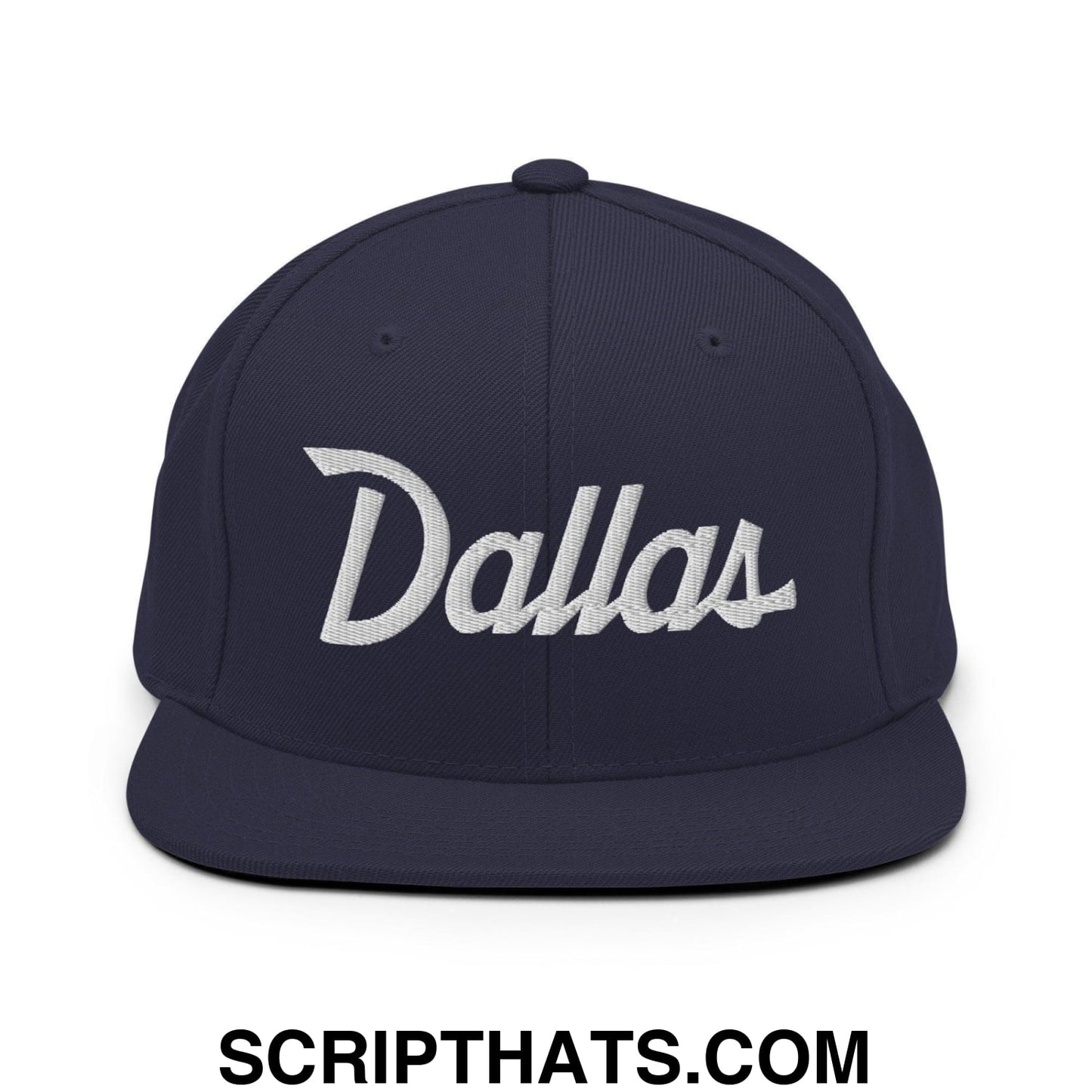 Dallas Script Snapback Hat Navy