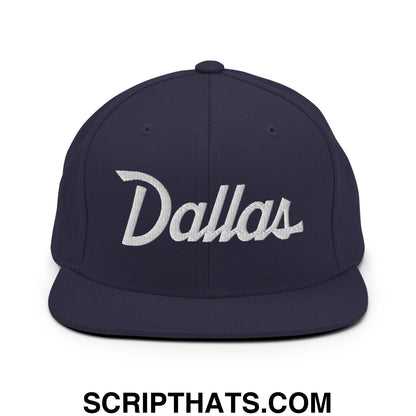 Dallas Script Snapback Hat Navy