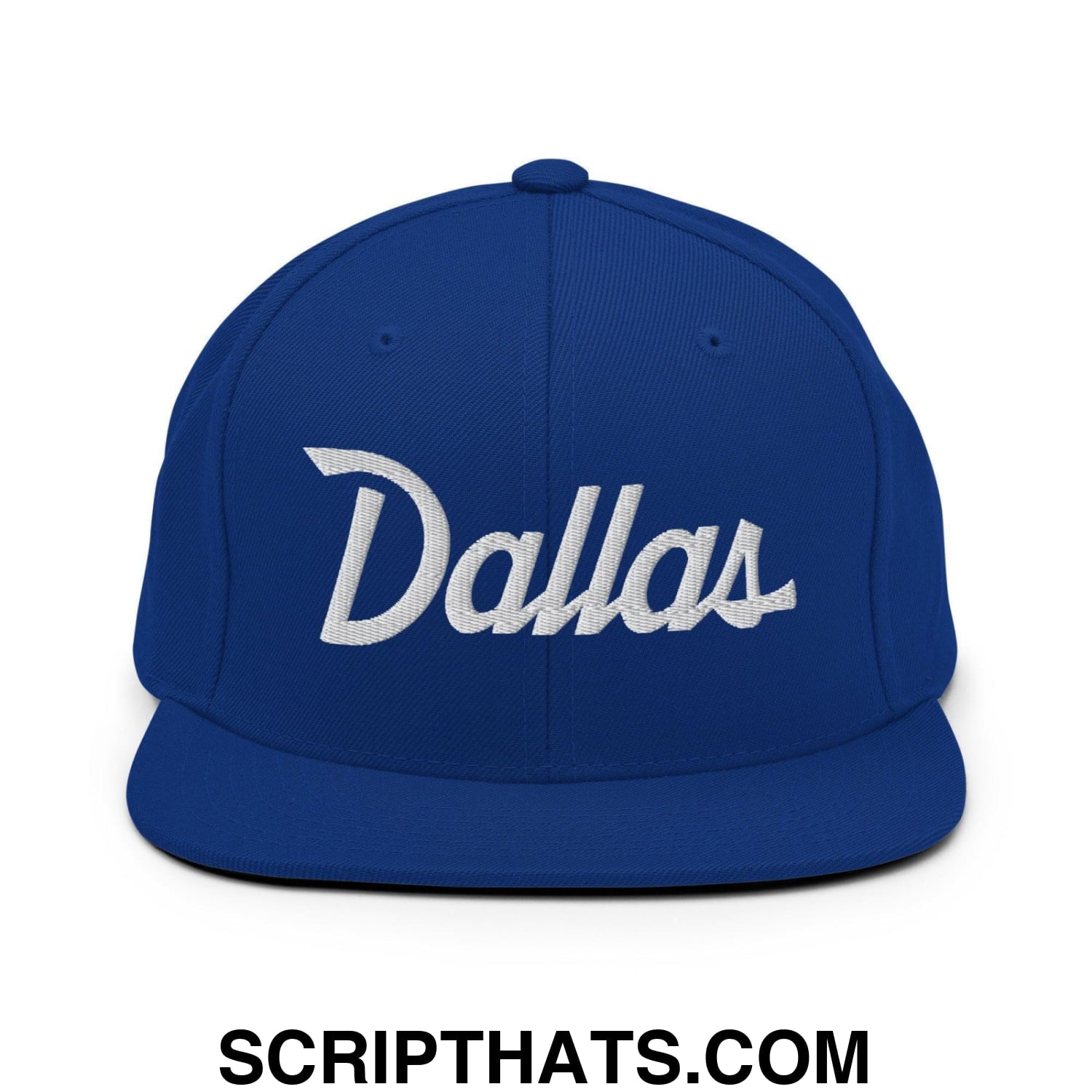 Dallas Script Snapback Hat Royal Blue