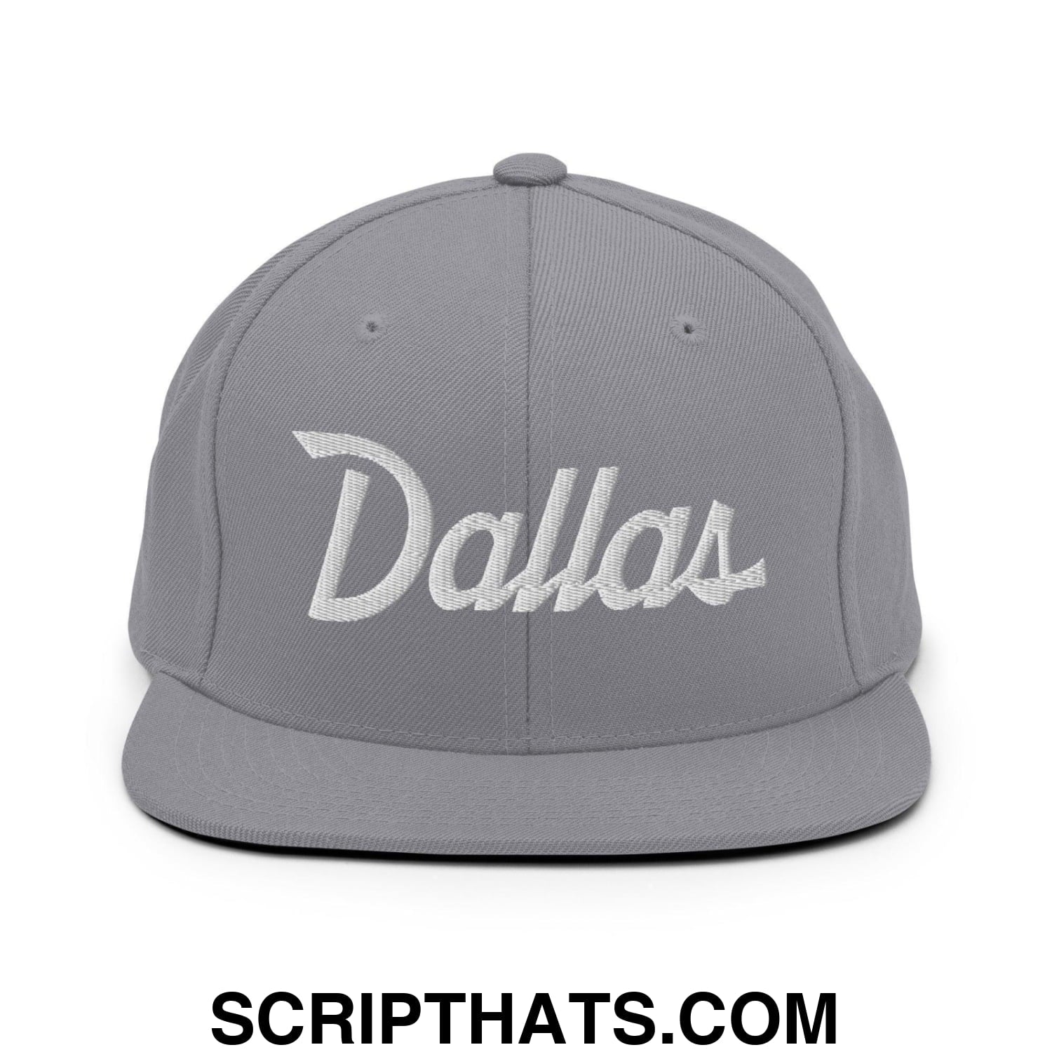 Dallas Script Snapback Hat Silver