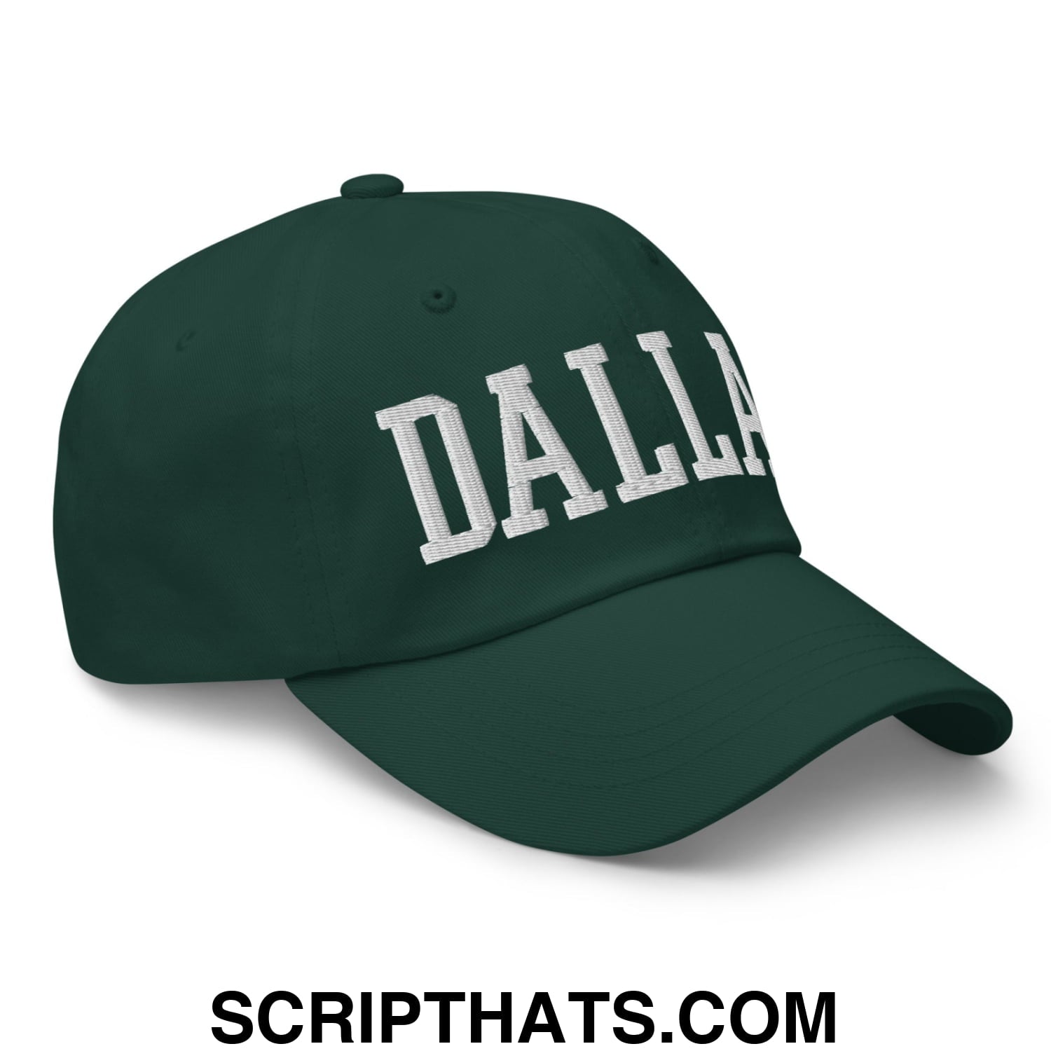 Dallas Varsity College Block Embroidered Unstructured Dad Hat Spruce