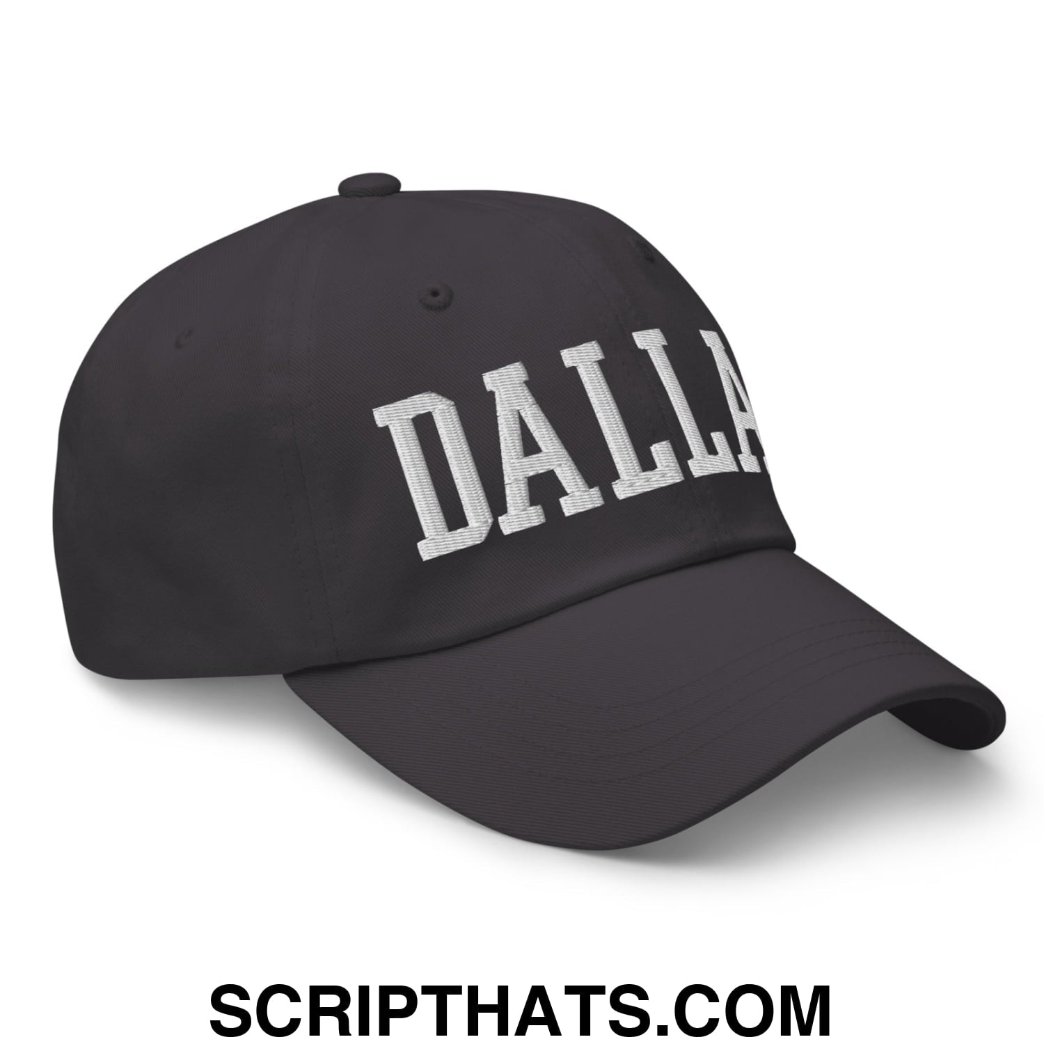 Dallas Varsity College Block Embroidered Unstructured Dad Hat Dark Grey