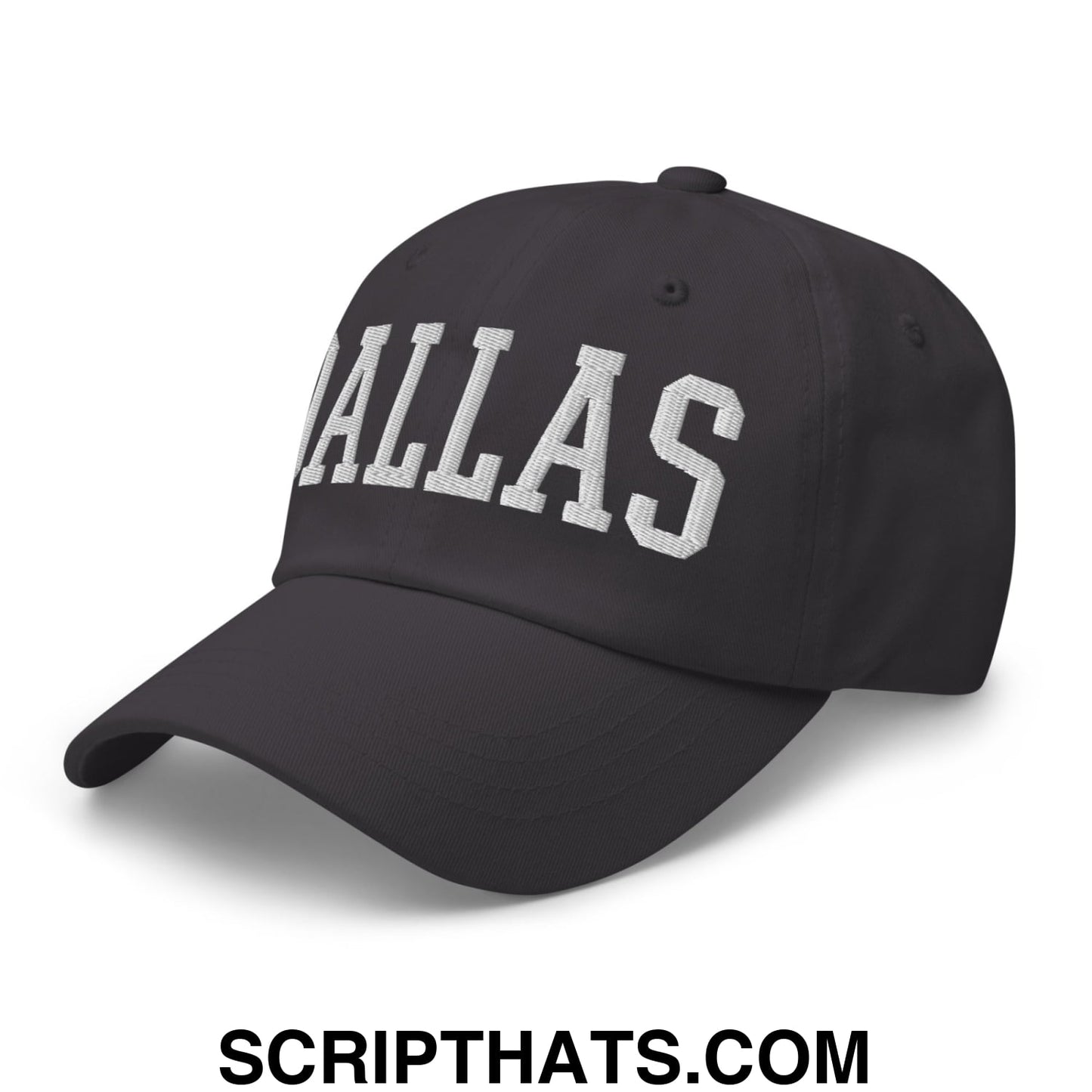 Dallas Varsity College Block Embroidered Unstructured Dad Hat Dark Grey