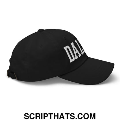Dallas Varsity College Block Embroidered Unstructured Dad Hat Black