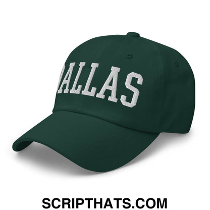 Dallas Varsity College Block Embroidered Unstructured Dad Hat Spruce