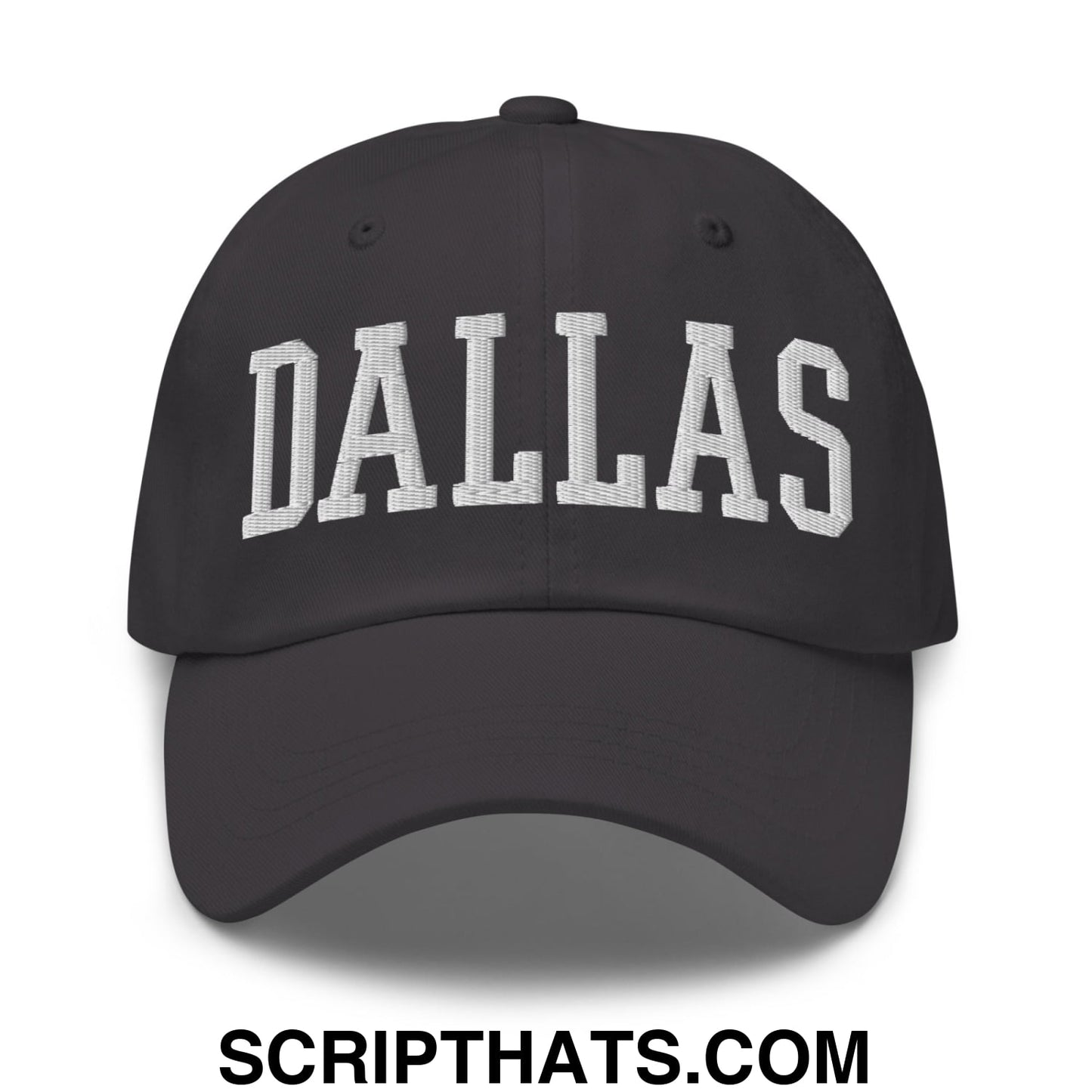 Dallas Varsity College Block Embroidered Unstructured Dad Hat Dark Grey