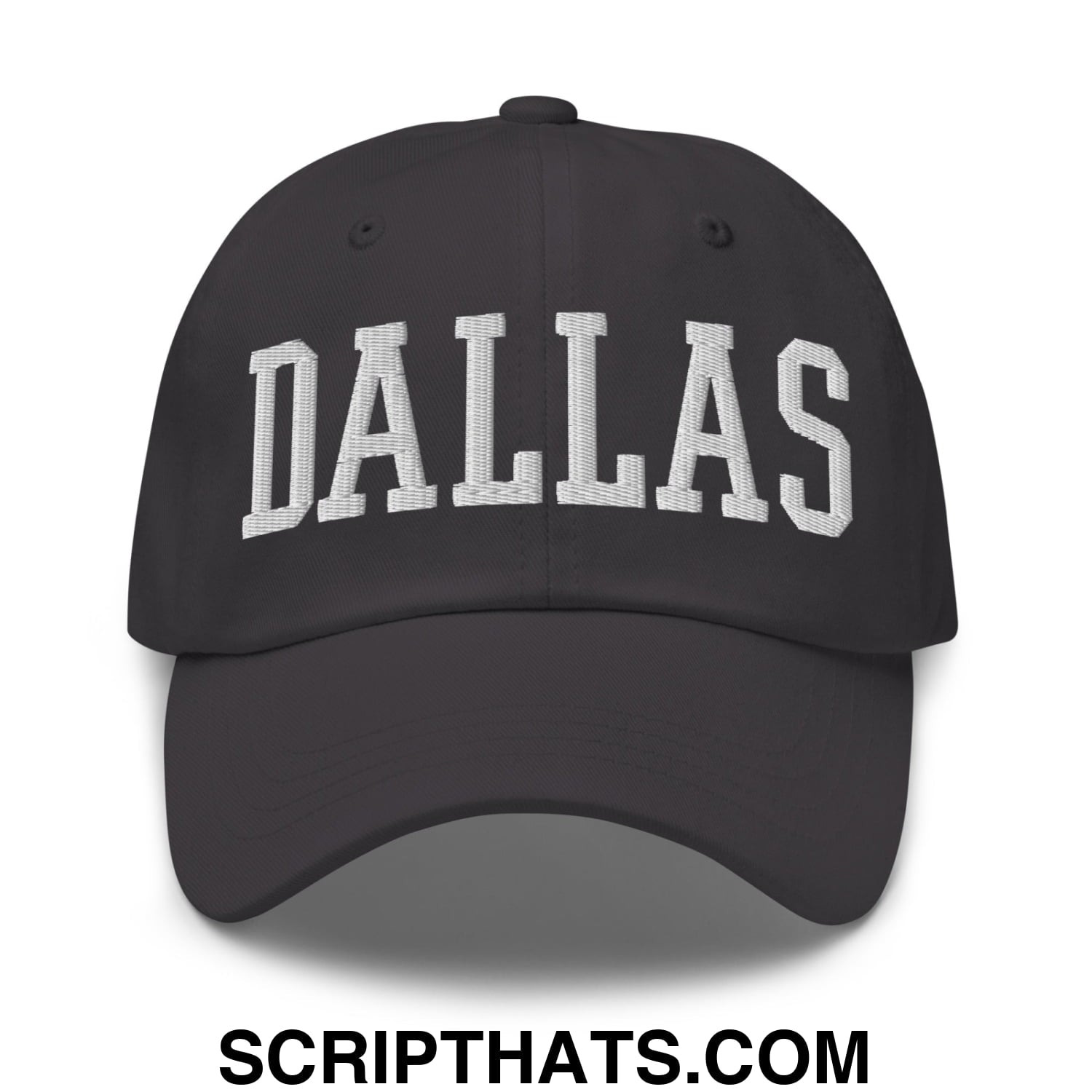 Dallas Varsity College Block Embroidered Unstructured Dad Hat Dark Grey