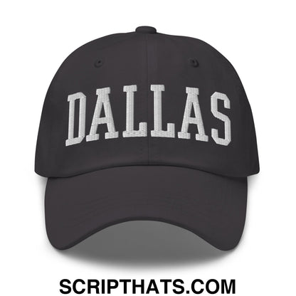 Dallas Varsity College Block Embroidered Unstructured Dad Hat Dark Grey
