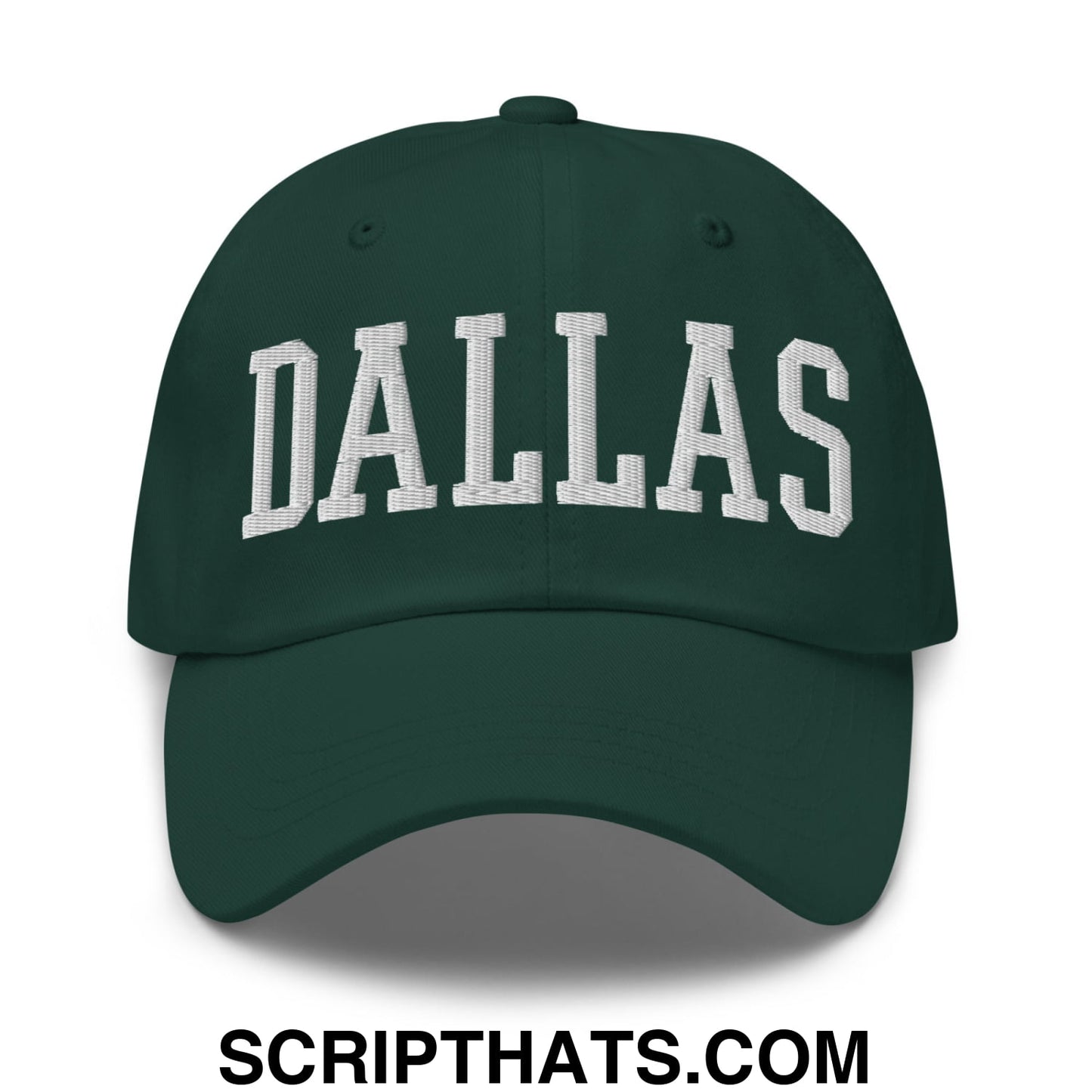 Dallas Varsity College Block Embroidered Unstructured Dad Hat Spruce