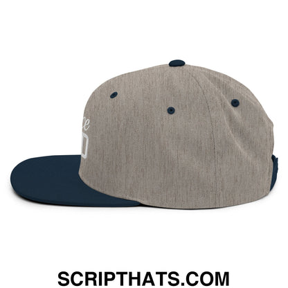Dance Dad Embroidered Flat Bill Brim Snapback Hat Heather Grey Navy