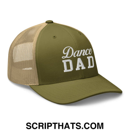Dance Dad Embroidered Mesh Trucker Hat Moss Khaki