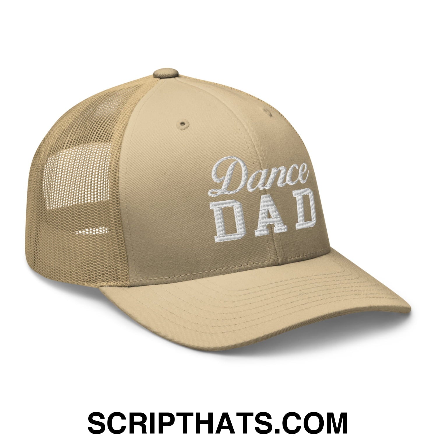 Dance Dad Embroidered Mesh Trucker Hat Khaki