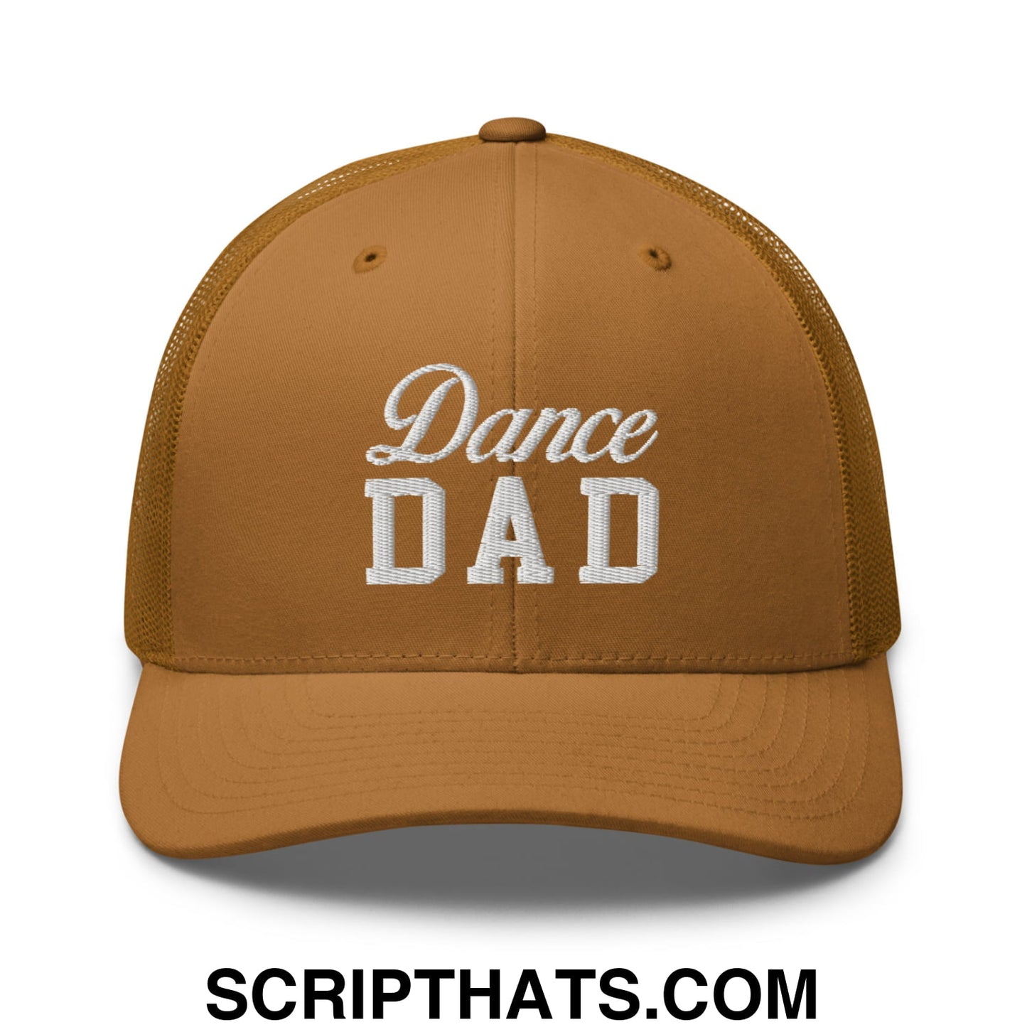Dance Dad Embroidered Mesh Trucker Hat Caramel