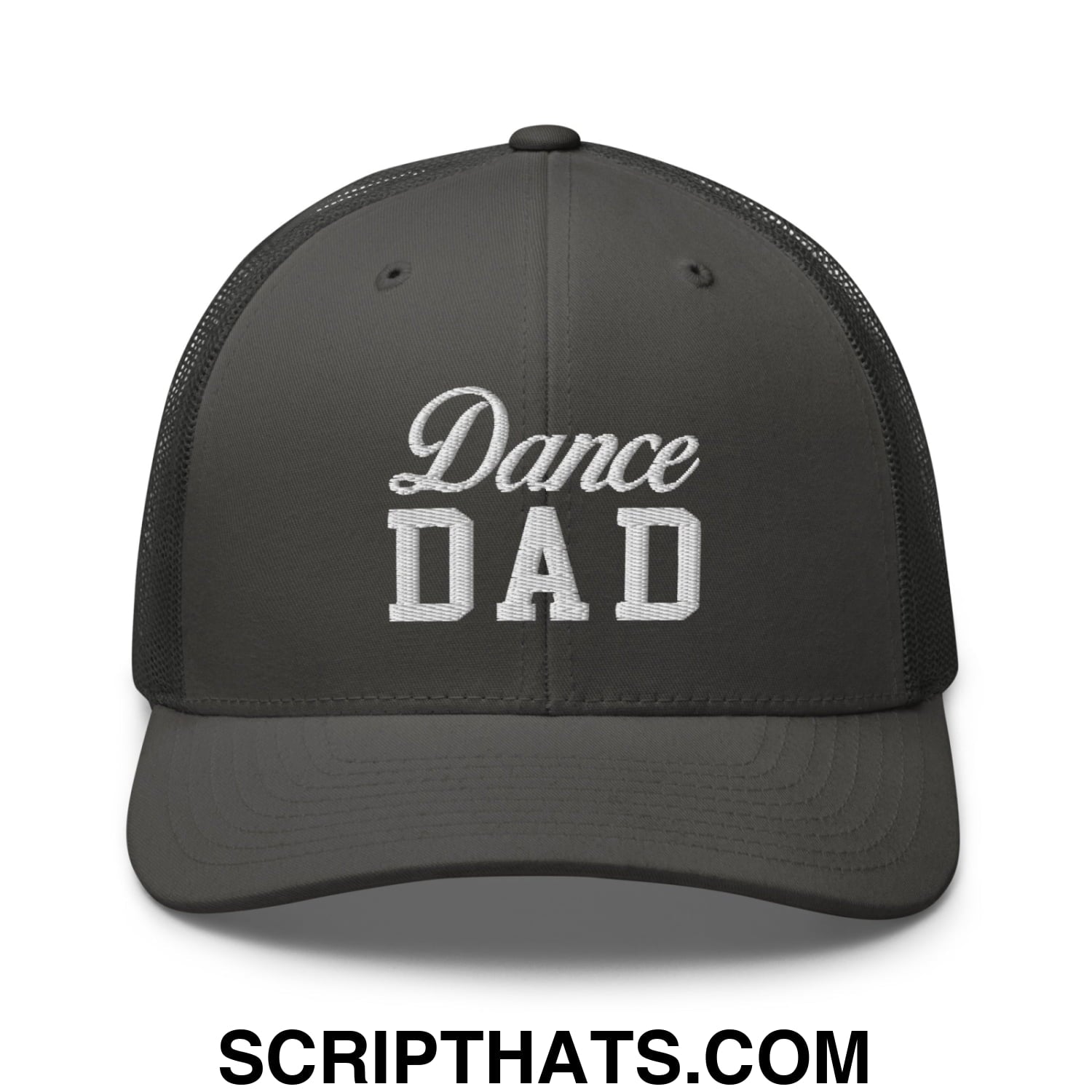 Dance Dad Embroidered Mesh Trucker Hat Charcoal