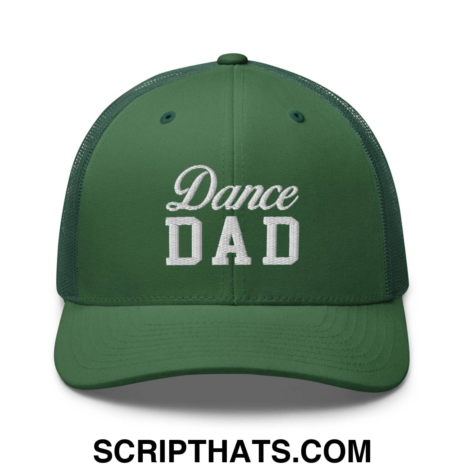 Dance Dad Embroidered Mesh Trucker Hat Evergreen