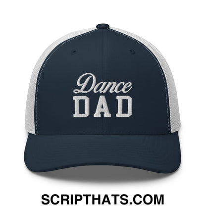 Dance Dad Embroidered Mesh Trucker Hat Navy White