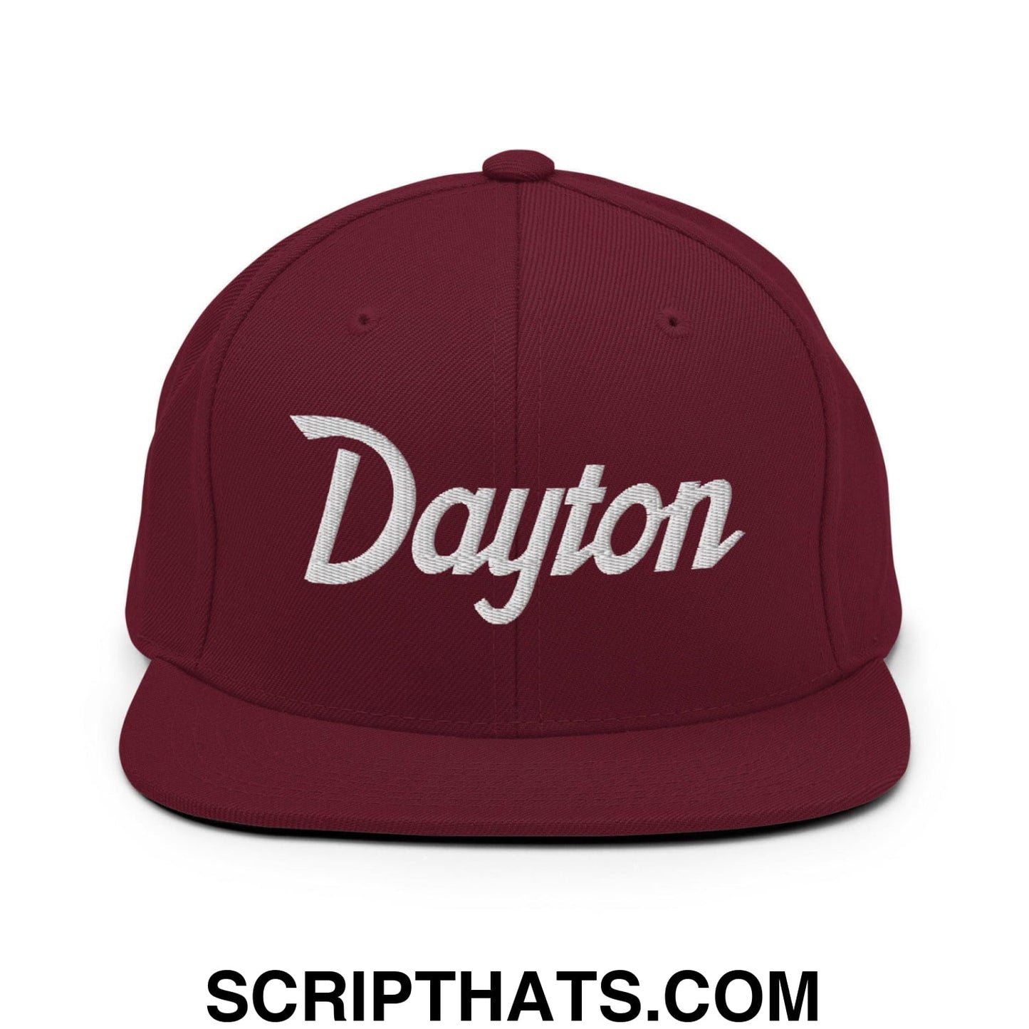Dayton Script Snapback Hat Maroon