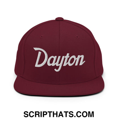 Dayton Script Snapback Hat Maroon