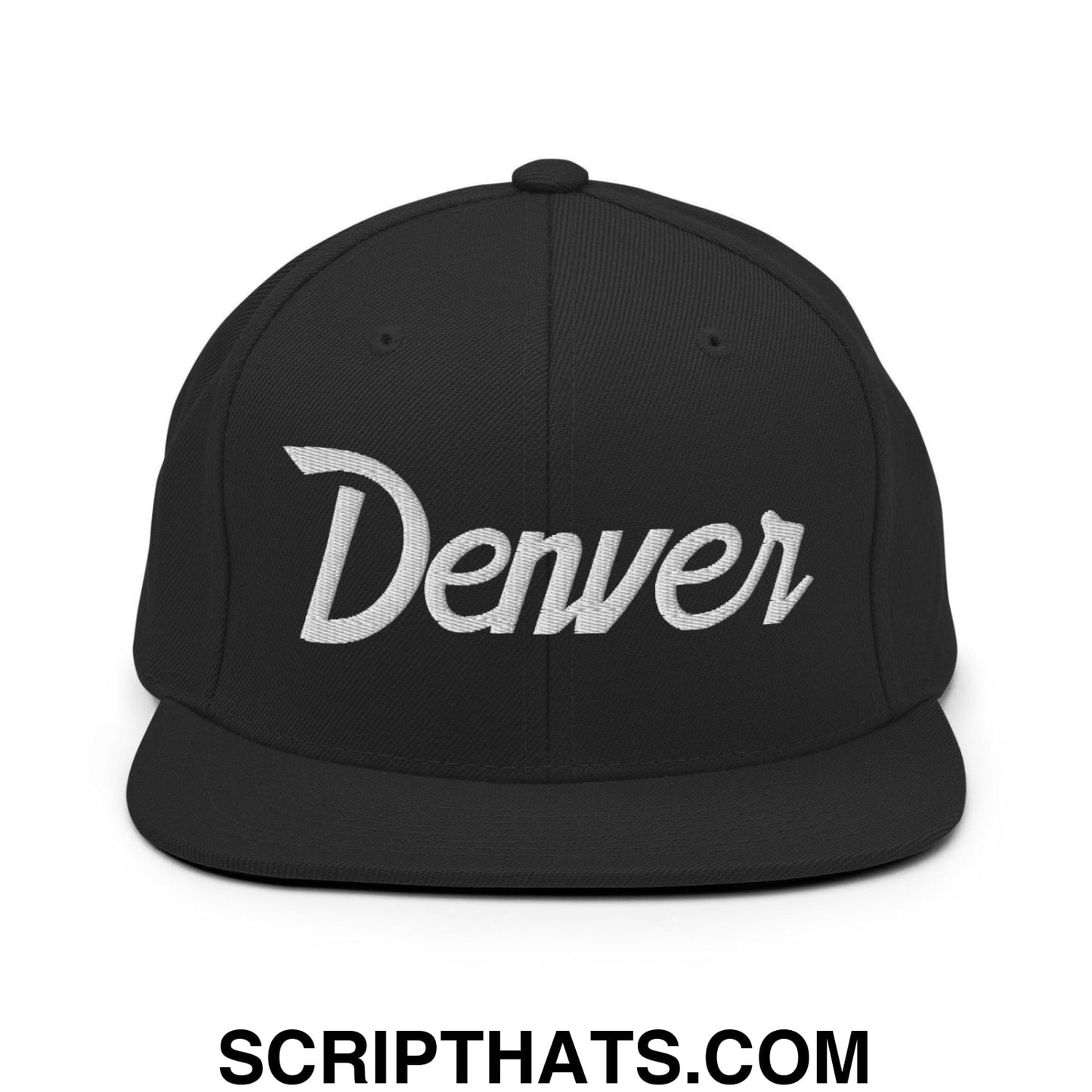Denver Script Snapback Hat Black