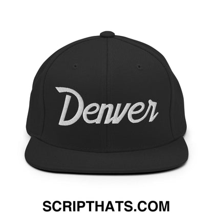 Denver Script Snapback Hat Black