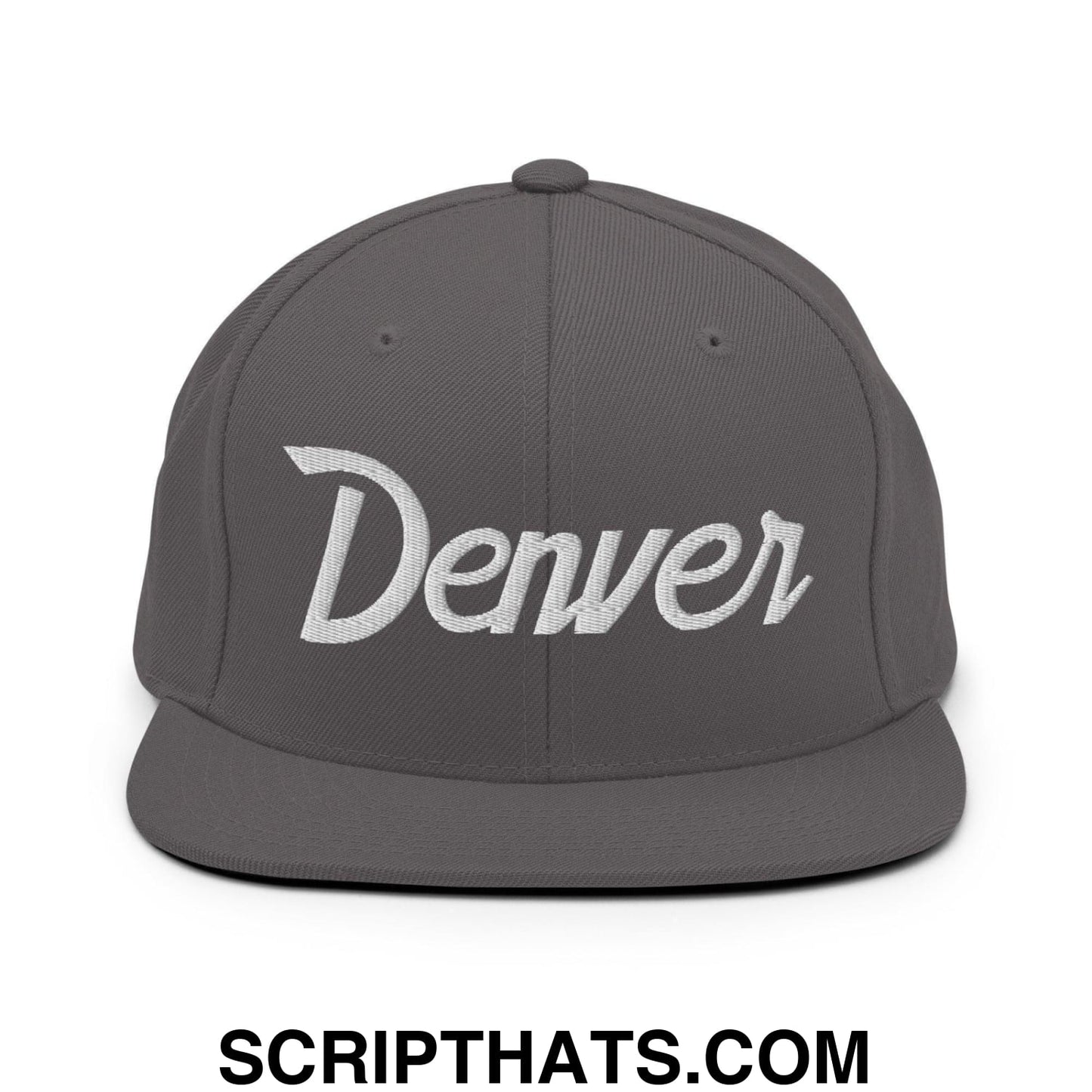 Denver Script Snapback Hat Dark Grey