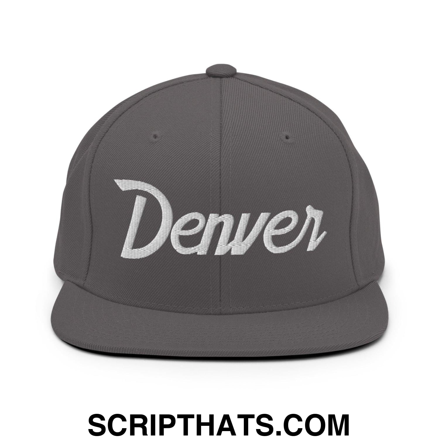 Denver Script Snapback Hat Dark Grey