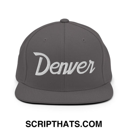 Denver Script Snapback Hat Dark Grey