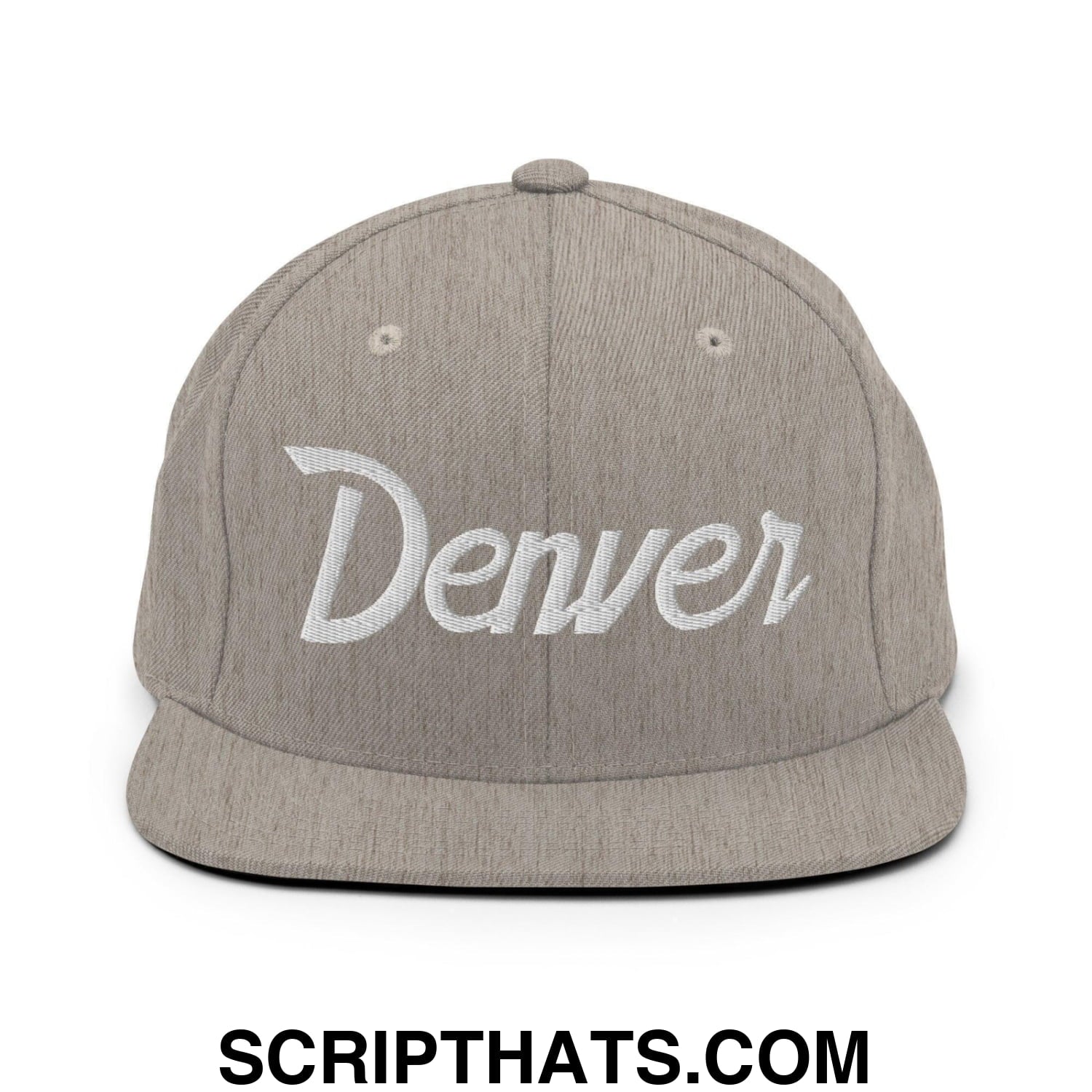 Denver Script Snapback Hat Heather Grey