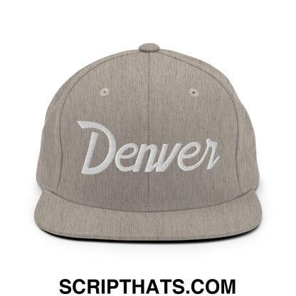 Denver Script Snapback Hat Heather Grey