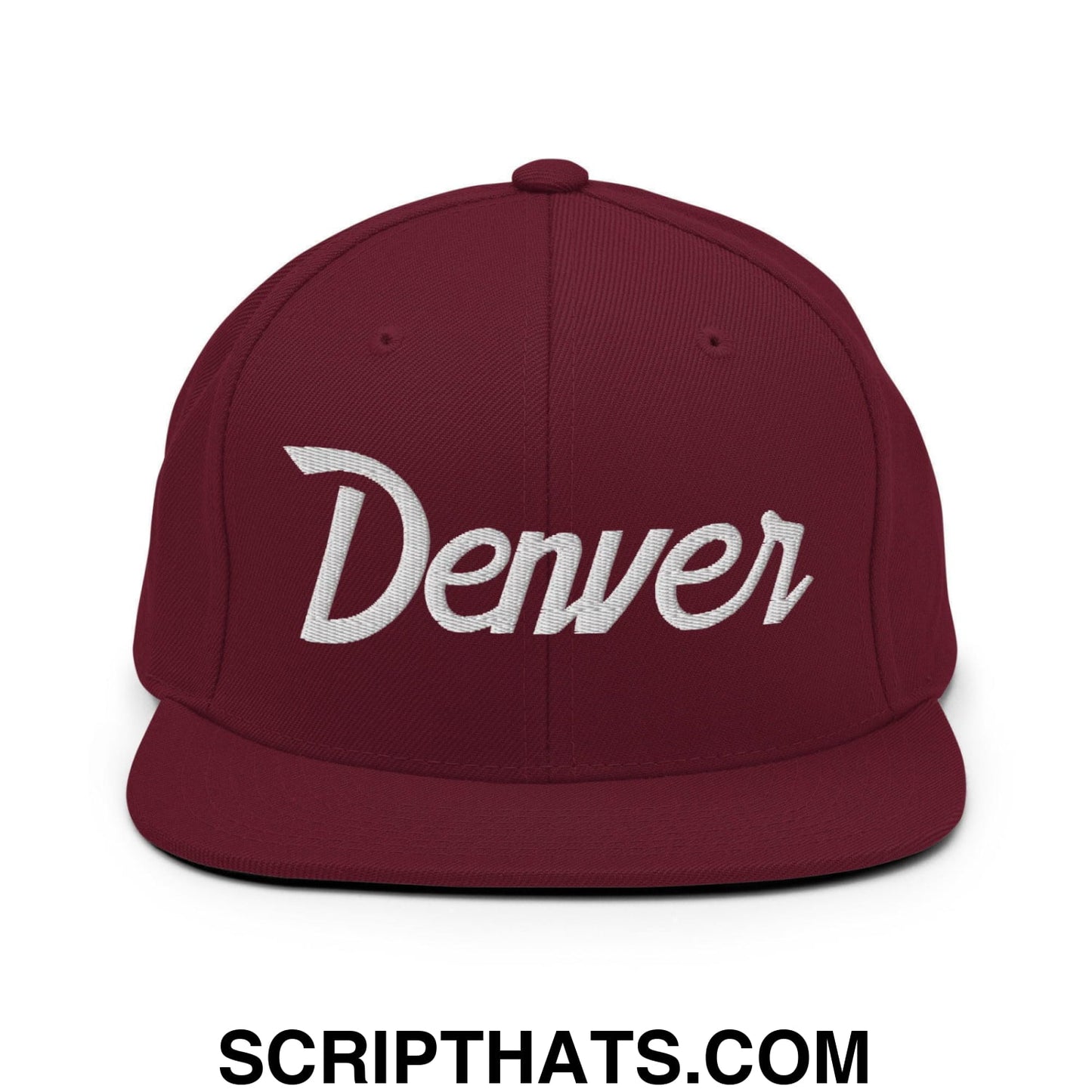 Denver Script Snapback Hat Maroon