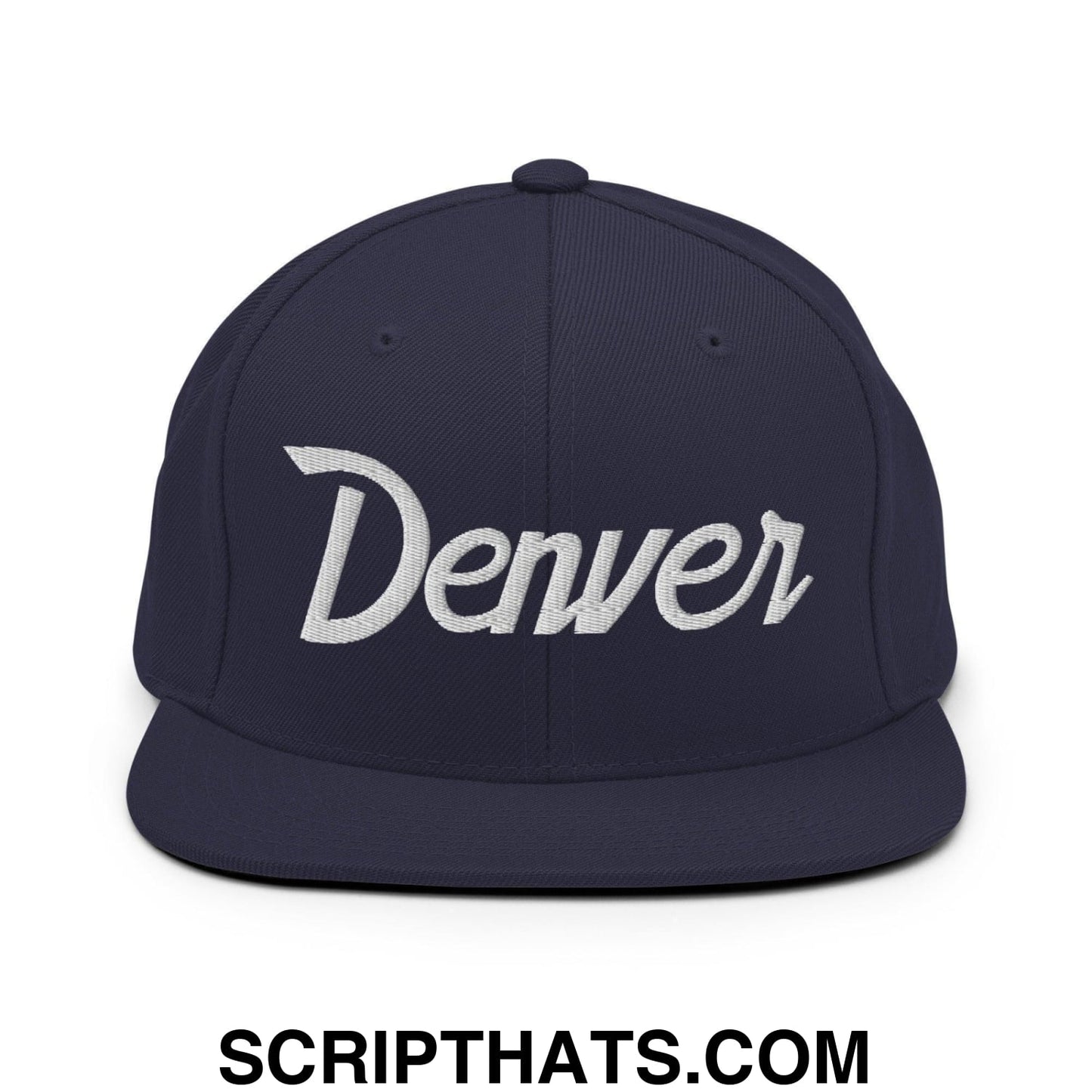 Denver Script Snapback Hat Navy