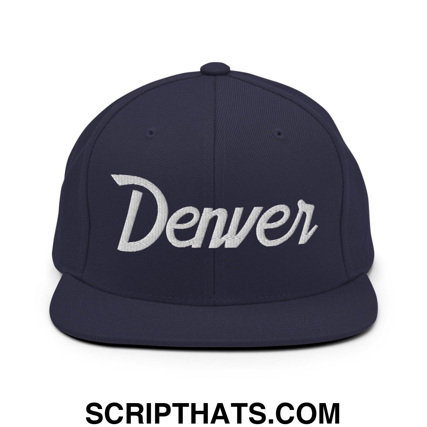 Denver Script Snapback Hat Navy