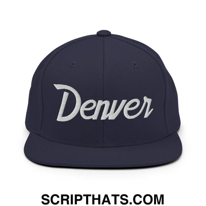 Denver Script Snapback Hat Navy