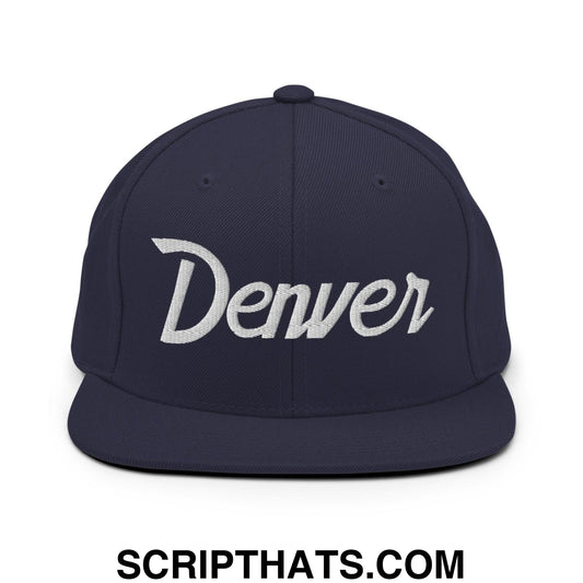 Denver Script Snapback Hat Navy