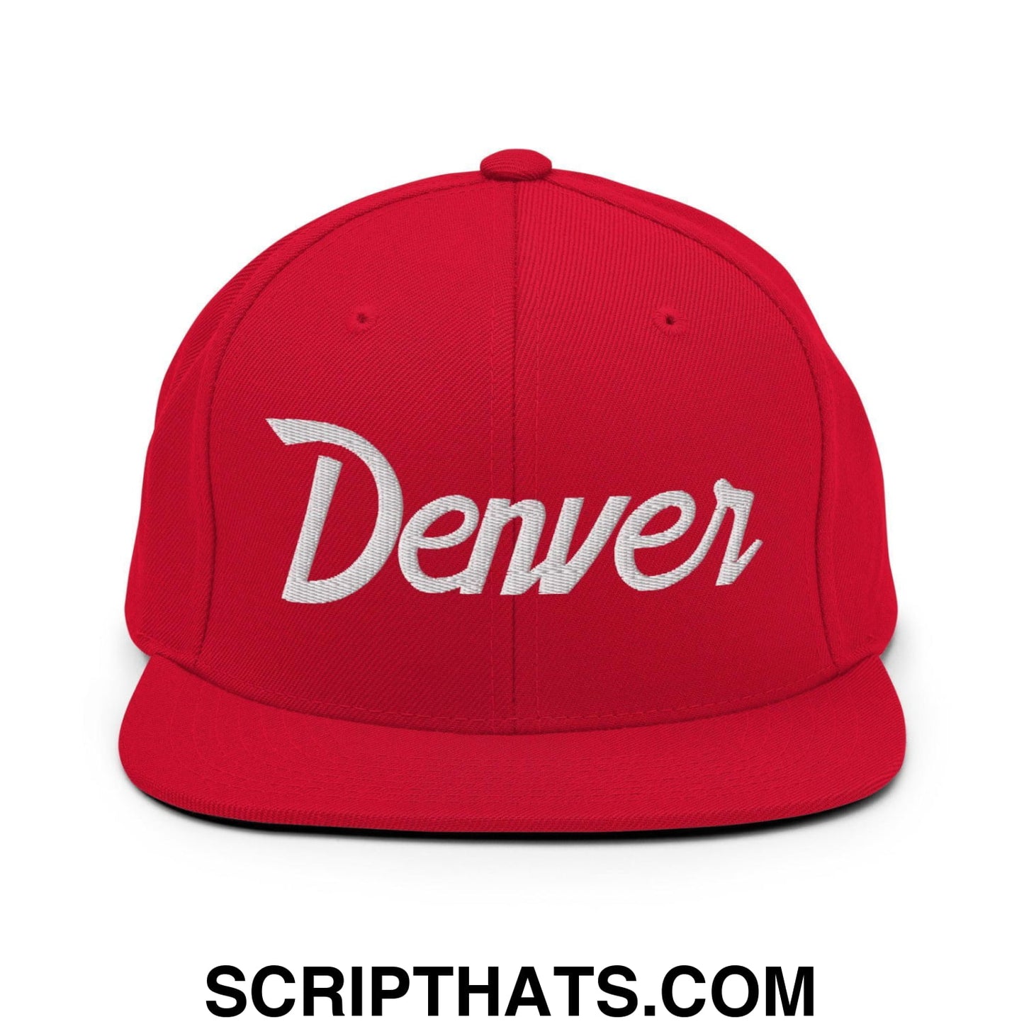 Denver Script Snapback Hat Red
