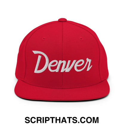 Denver Script Snapback Hat Red