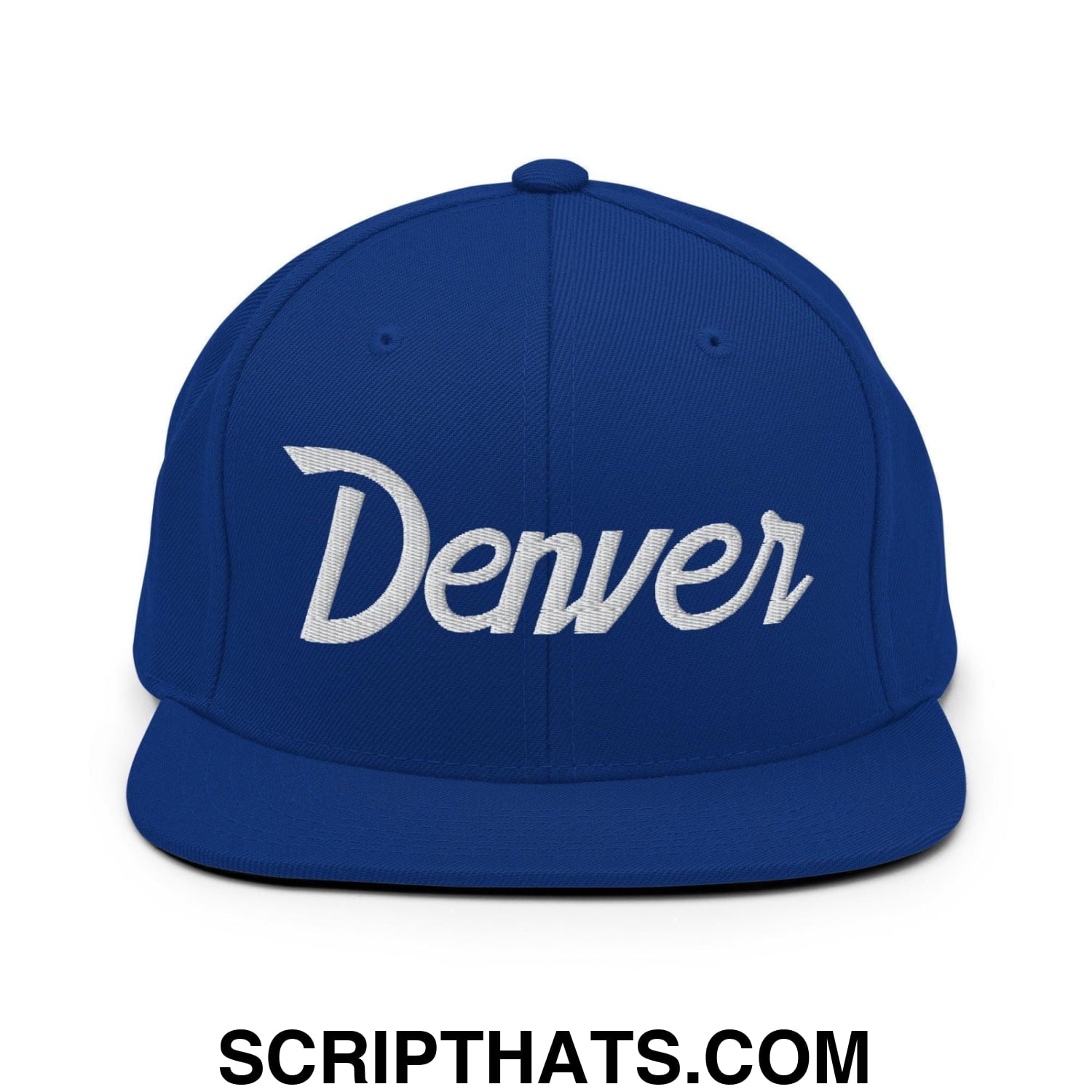 Denver Script Snapback Hat Royal Blue