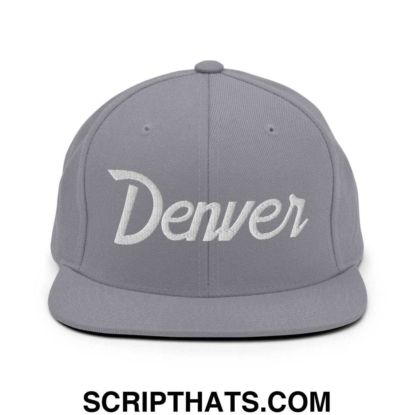 Denver Script Snapback Hat Silver