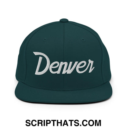 Denver Script Snapback Hat Spruce