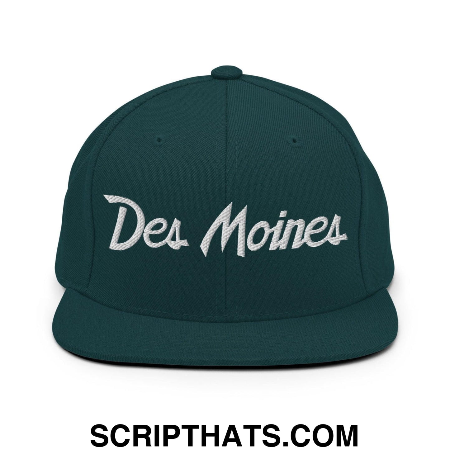 Des Moines Script Snapback Hat Spruce