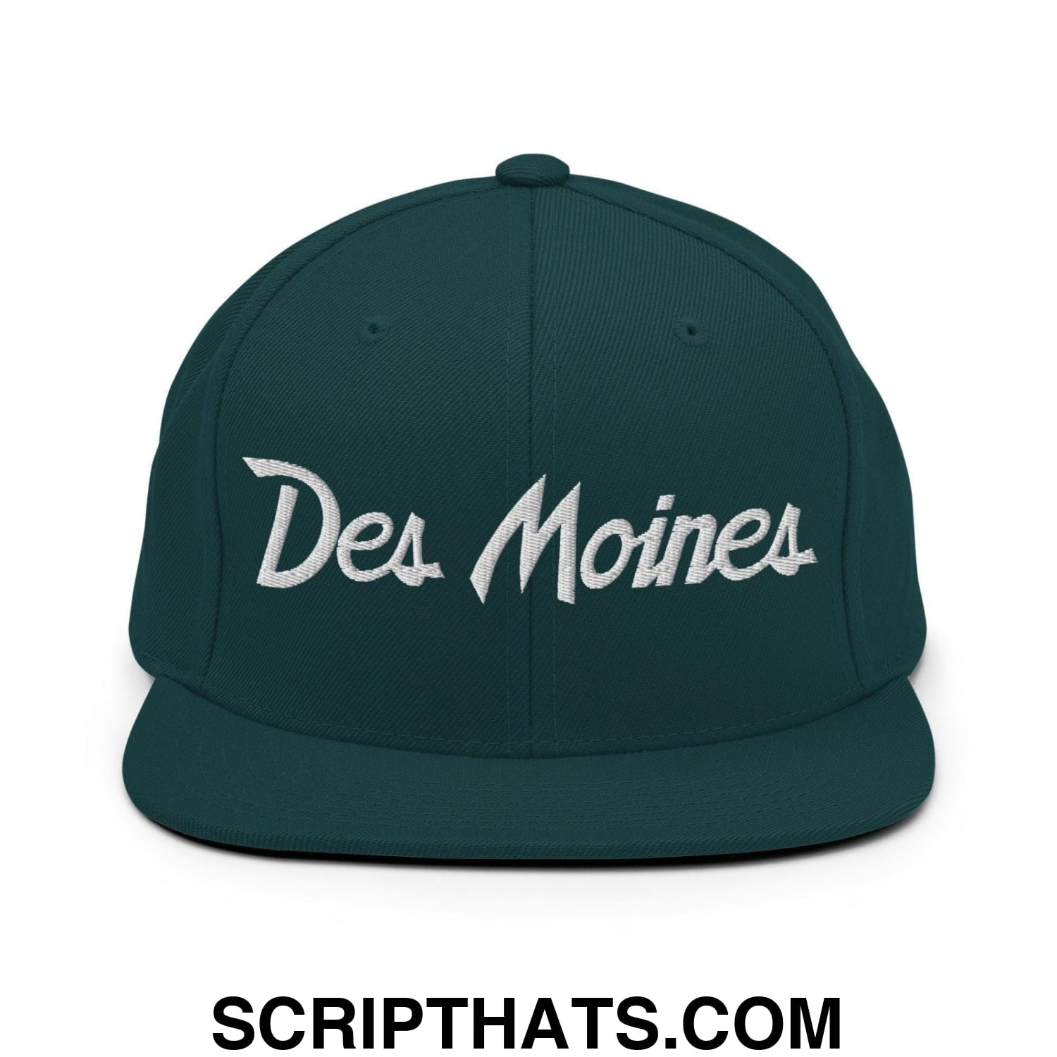 Des Moines Script Snapback Hat Spruce