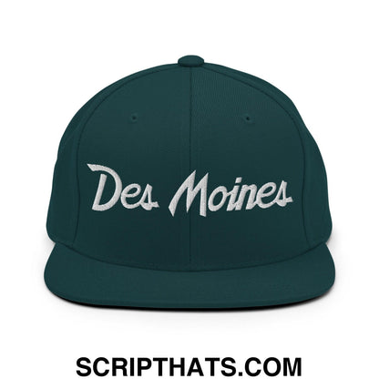 Des Moines Script Snapback Hat Spruce