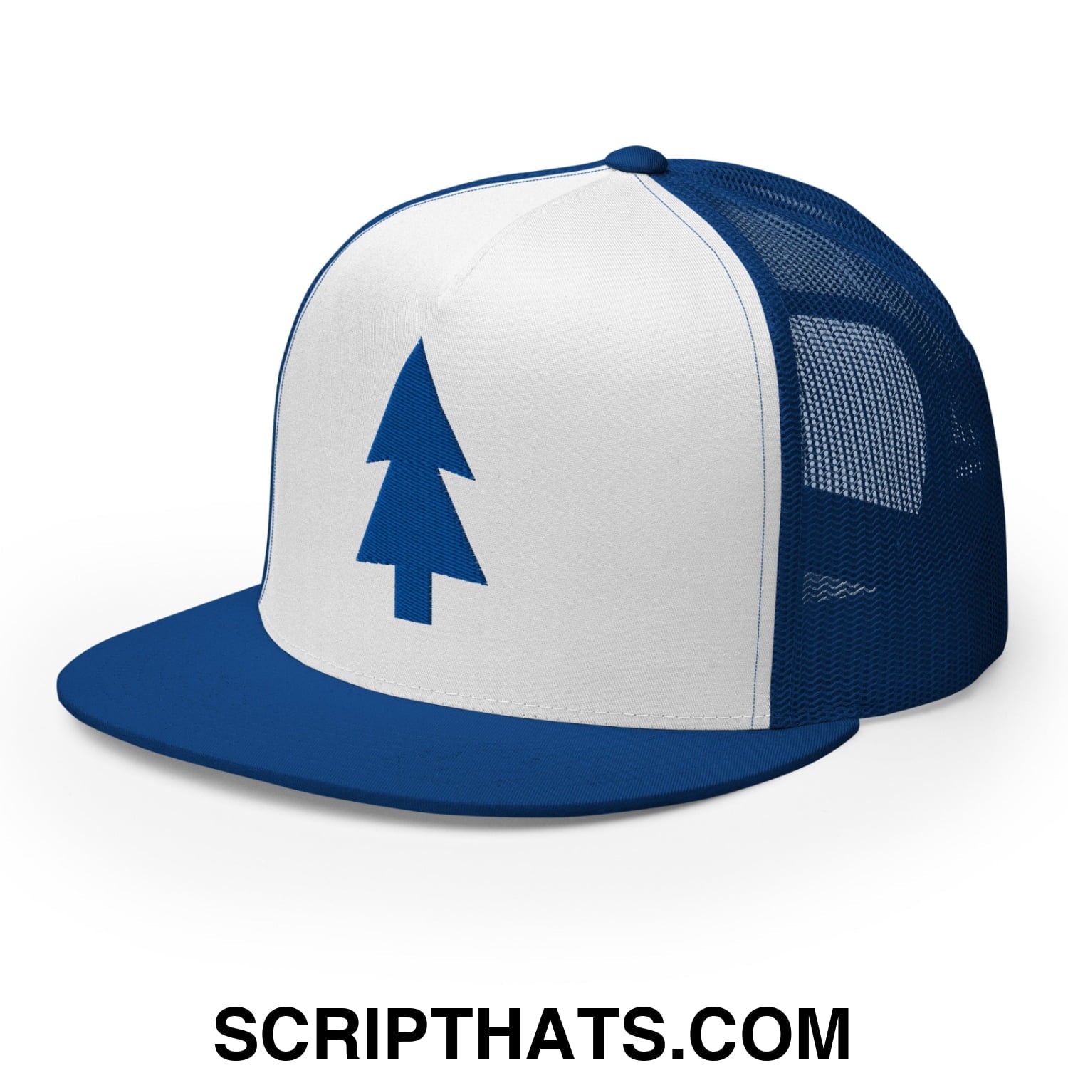 Dipper Pines Embroidered Flat Bill Brim Mesh Trucker Hat Default Title