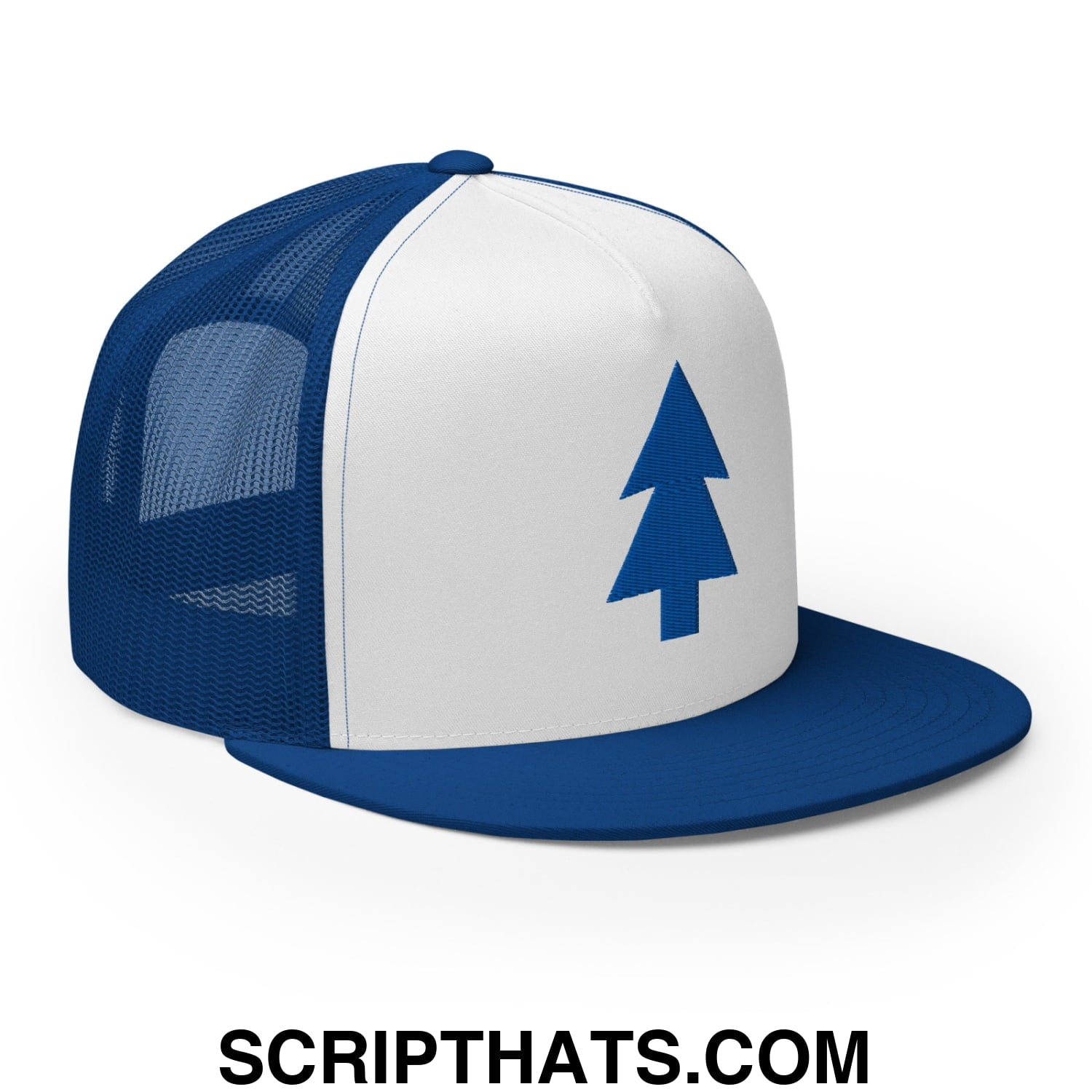 Dipper Pines Embroidered Flat Bill Brim Mesh Trucker Hat Default Title