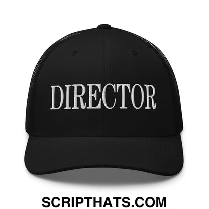Director Embroidered Mesh Trucker Hat Black