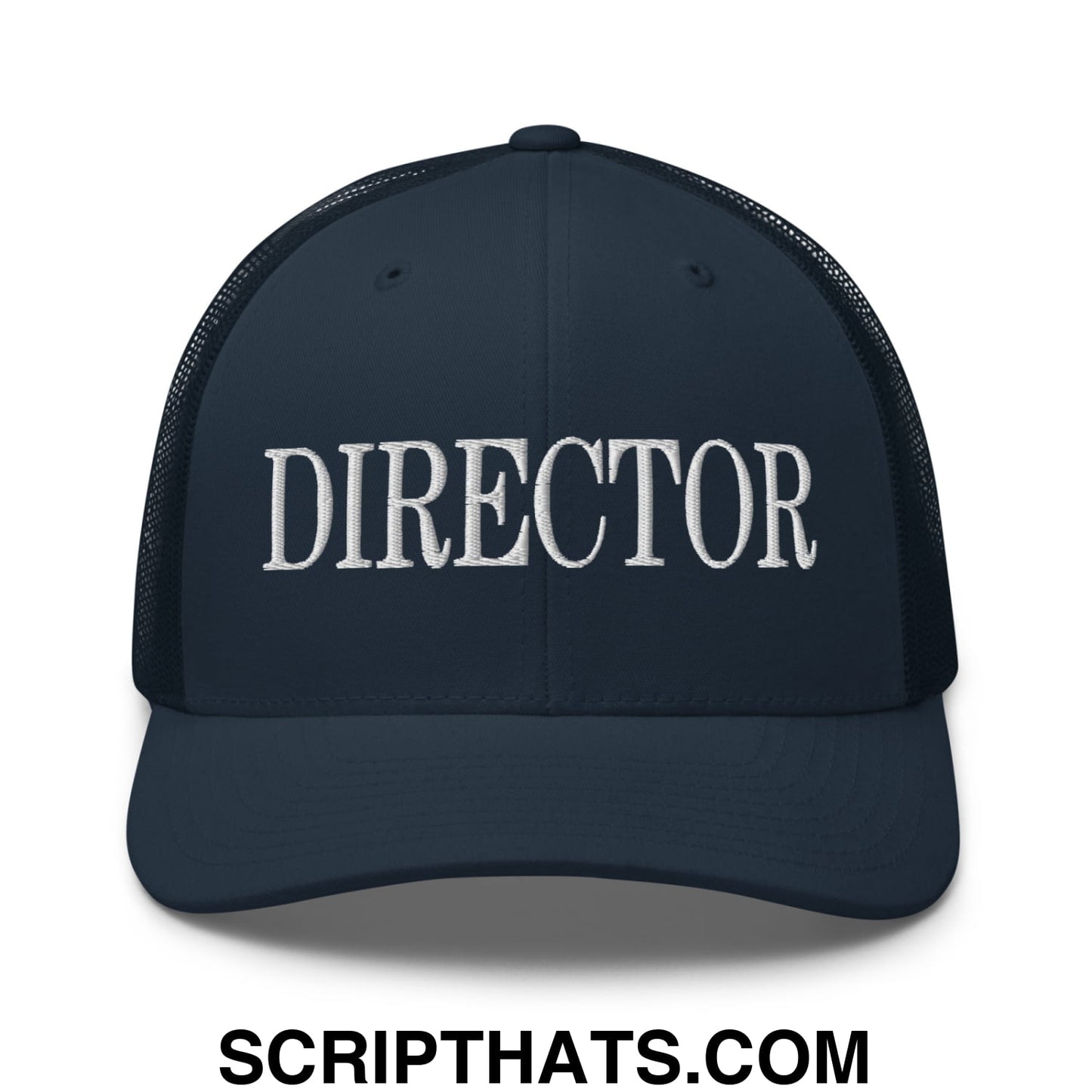 Director Embroidered Mesh Trucker Hat Navy