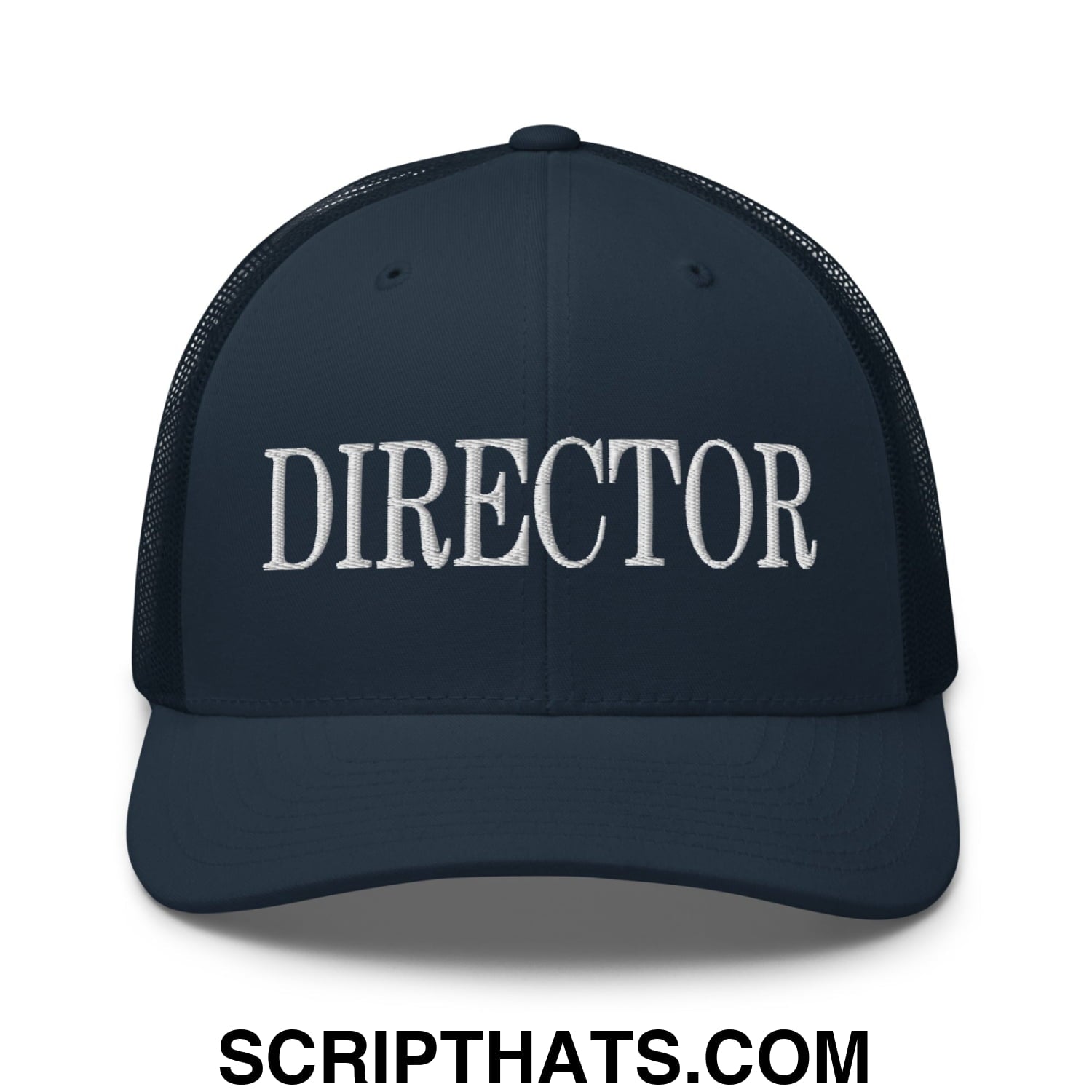 Director Embroidered Mesh Trucker Hat Navy