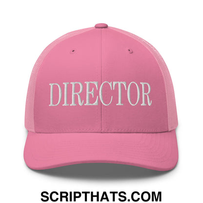 Director Embroidered Mesh Trucker Hat Pink